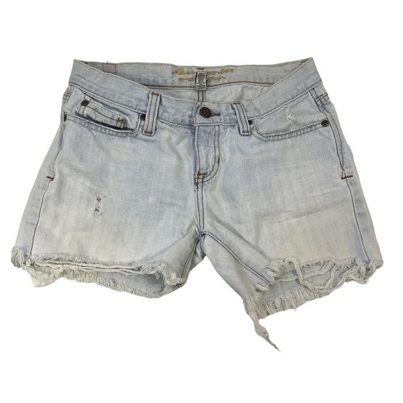 ABERCROMBIE & Fitch Denim Jean Cutoffs 2 Madison Light Wash Low Rise - Picture 1 of 9